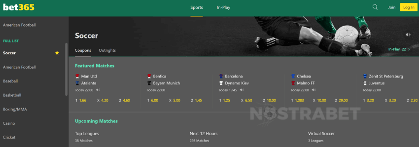 bet365 football matches betting