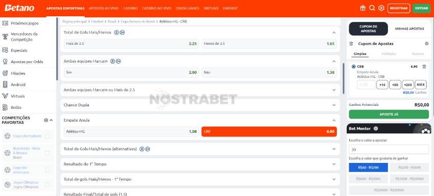 como apostar em empate anula betano