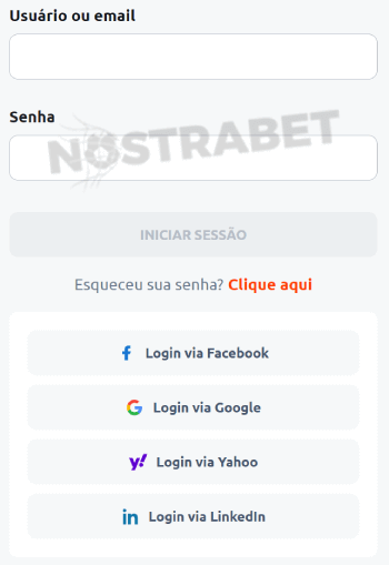 formulário de login betano