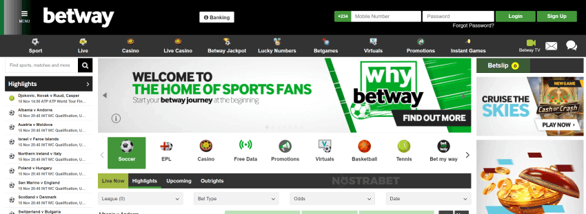 betway homepage Nigeria