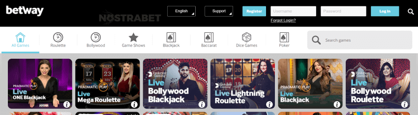 betway India live casino