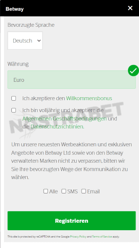betway-Registrierung