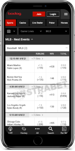 Bodog Baseball on iOS