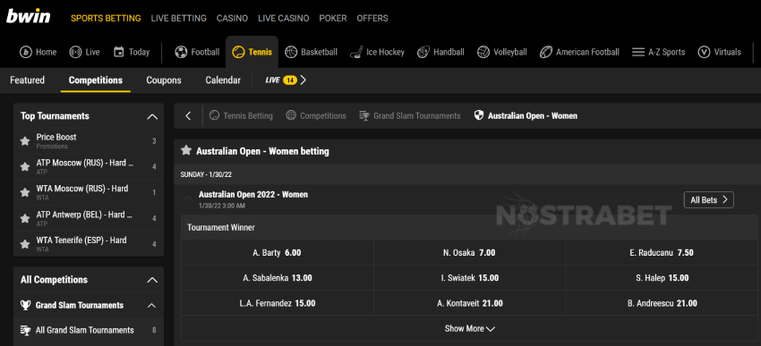 bwin australian open betting