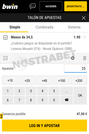 Bwin boleto de apuestas móvil