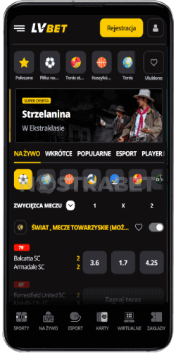 Strona g?ówna aplikacji lvbet na Androida