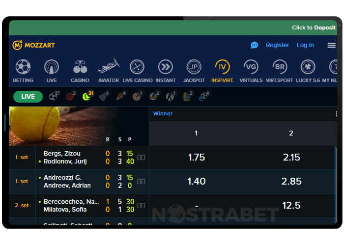 Mozzart Kenya Table Mobile Version