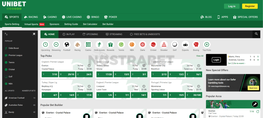 unibet sports betting homepage