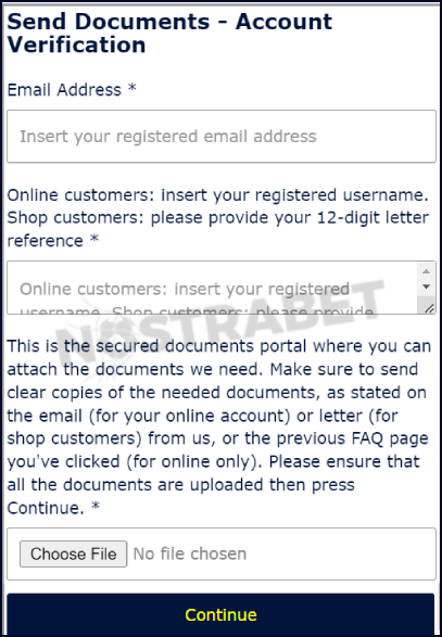 william hill verification send documents