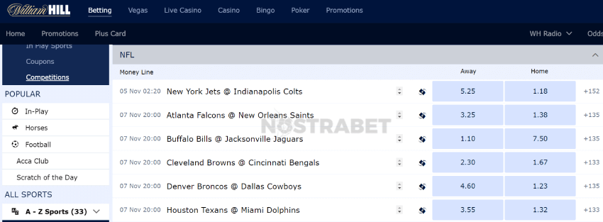 william hill nfl betting